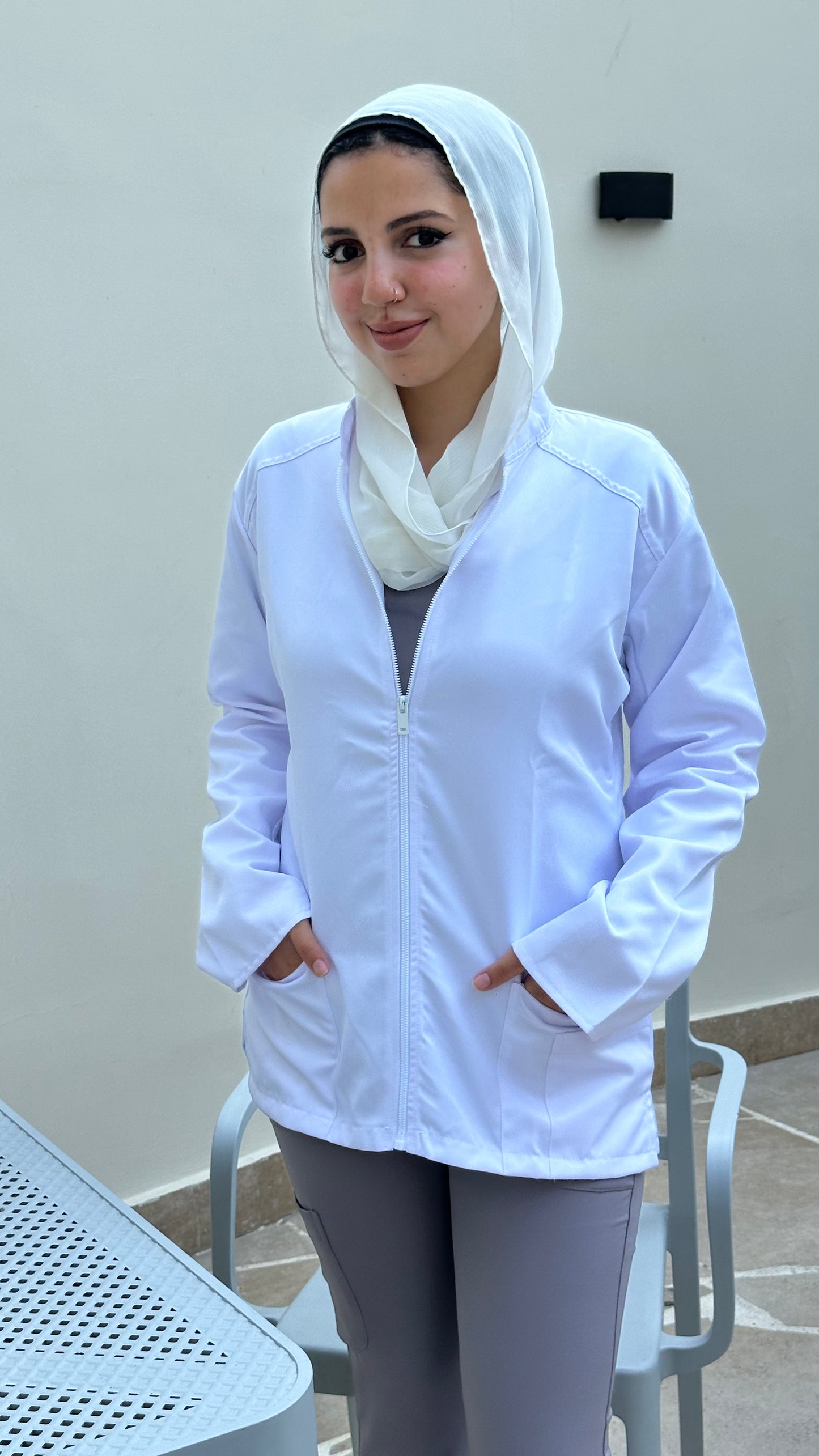 Female lab coat White