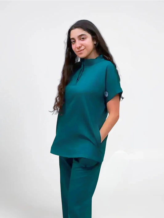 Female half collar forest green