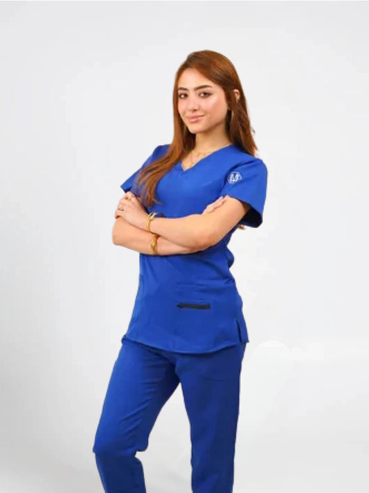 Female royal blue scrub
