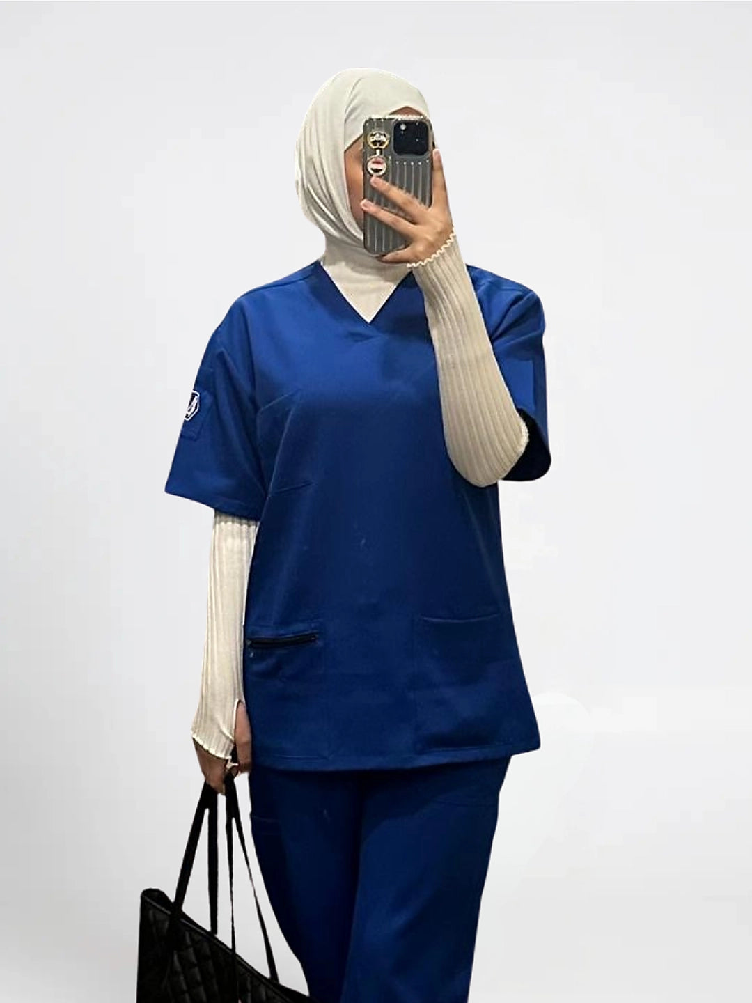 Unisex royal blue scrub