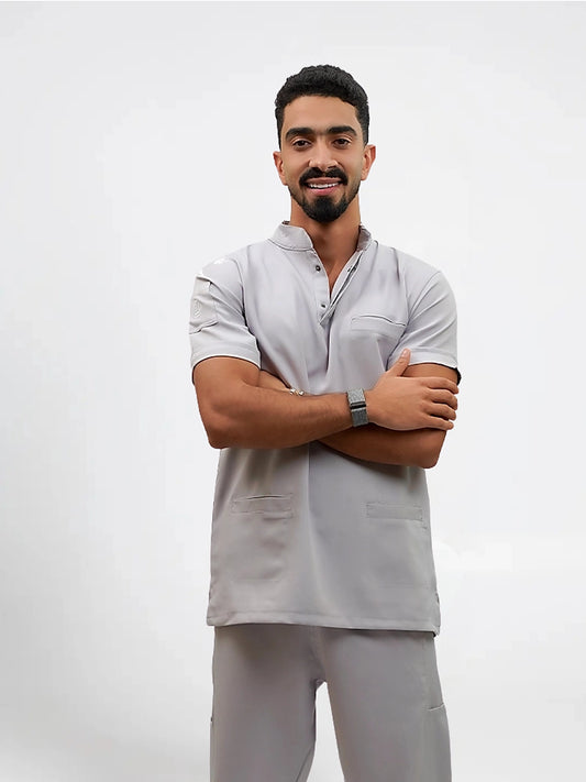 Unisex Half collar gray scrub