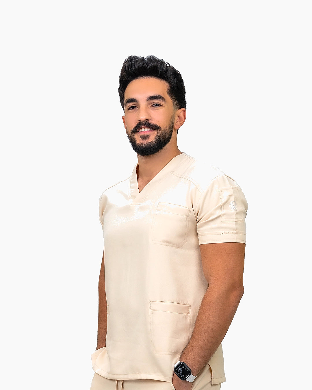 Unisex beige scrub