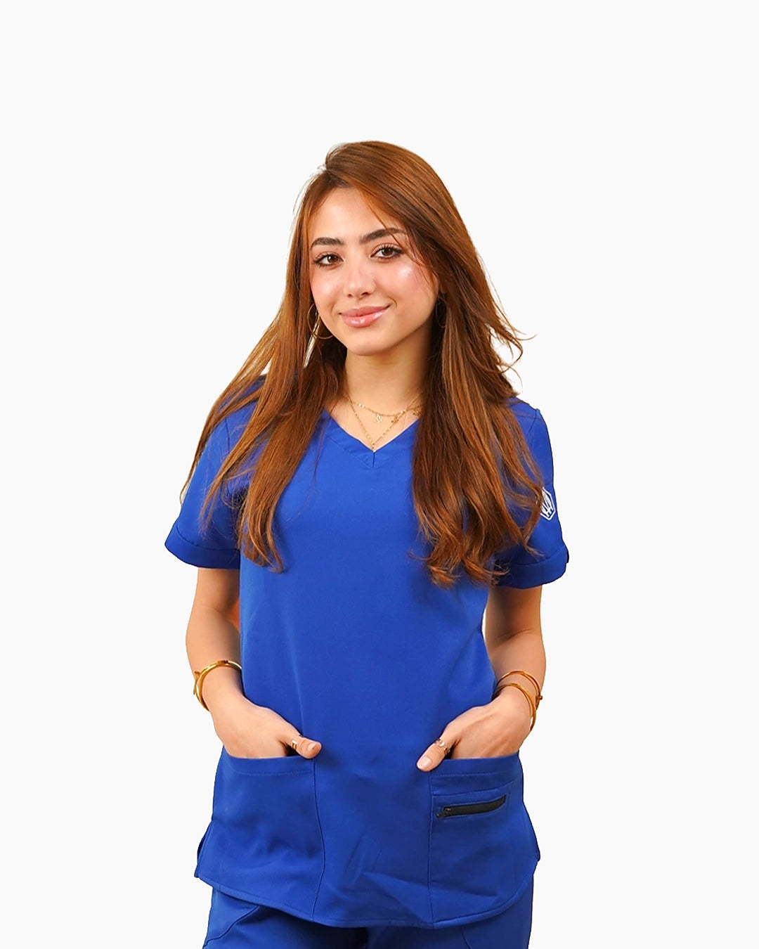 Female royal blue scrub