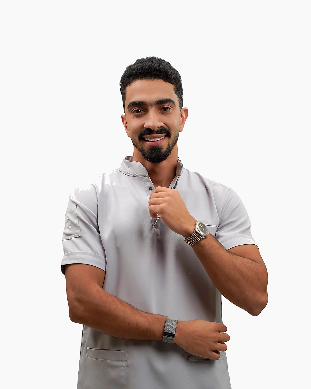 Unisex Half collar gray scrub