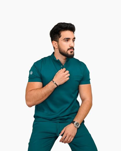 Unisex half collar forest green