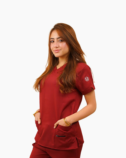 Female dark Red scrub