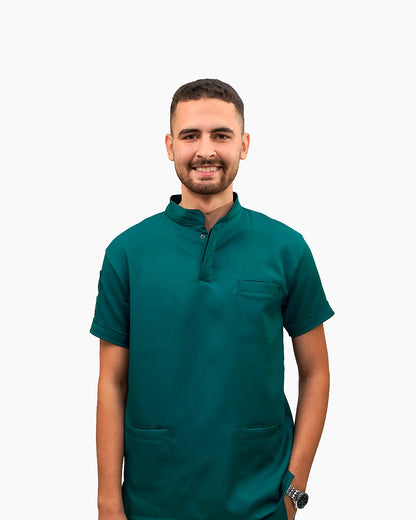 Unisex half collar forest green