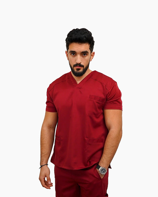 Unisex Dark Red scrub