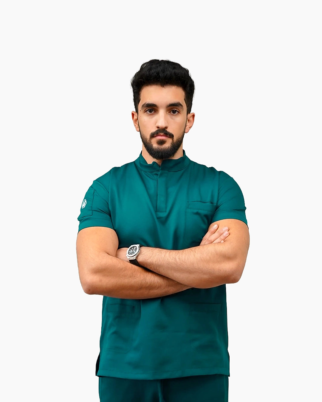 Unisex half collar forest green