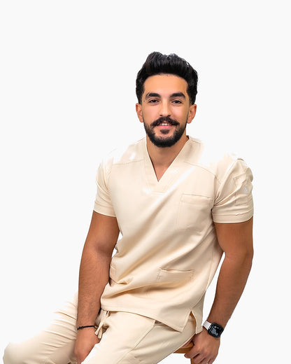 Unisex beige scrub