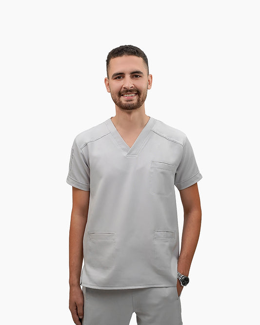 Unisex light gray scrub