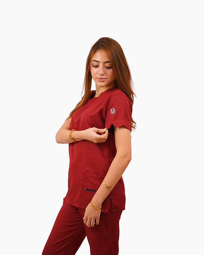 Female dark Red scrub