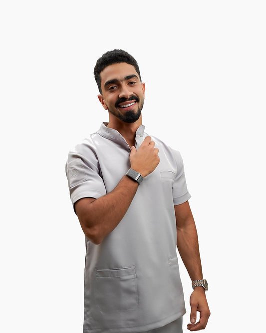 Unisex Half collar gray scrub