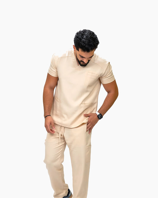 Unisex beige scrub
