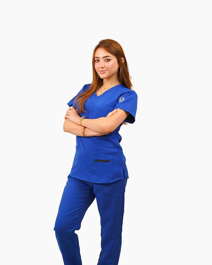 Female royal blue scrub