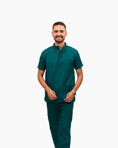 Unisex half collar forest green