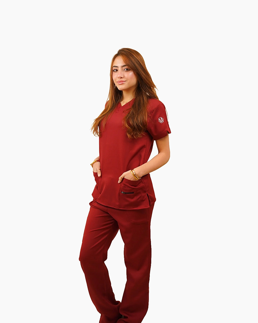 Female dark Red scrub