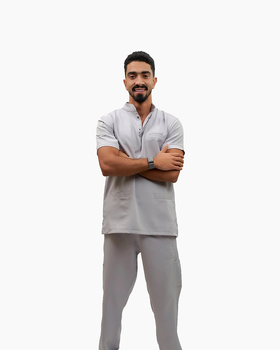 Unisex Half collar gray scrub