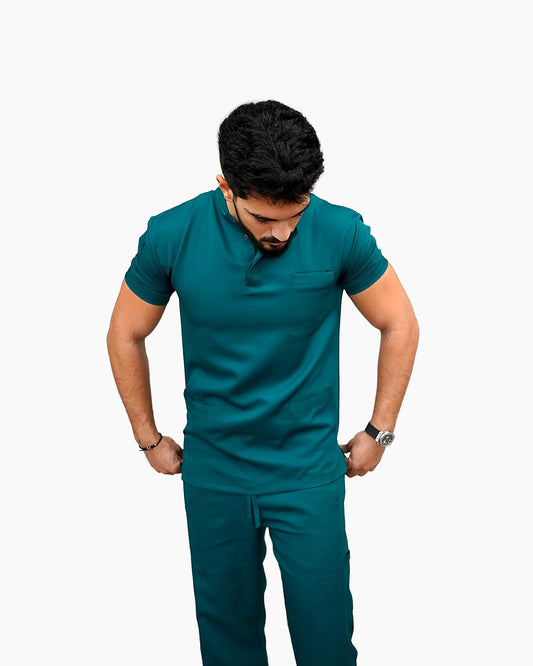 Unisex half collar forest green