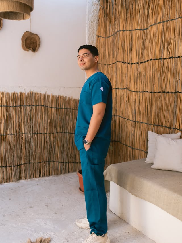 Unisex Nile blue scrub