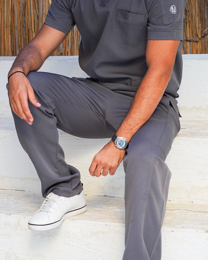 Unisex dark gray scrub