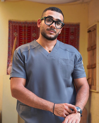 Unisex dark gray scrub