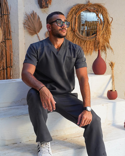 Unisex dark gray scrub