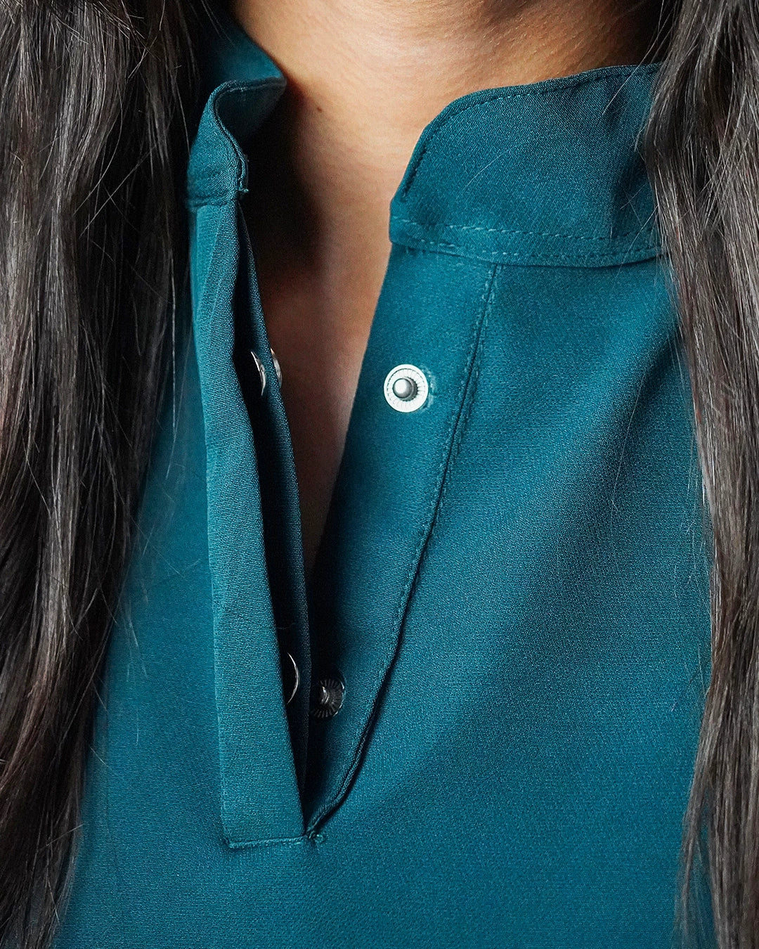 Female half collar forest green