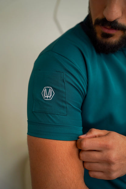 Unisex half collar forest green