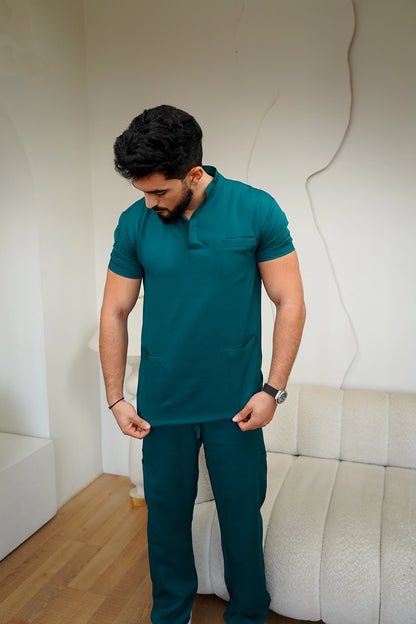 Unisex half collar forest green
