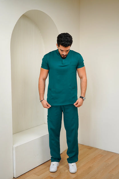 Unisex half collar forest green