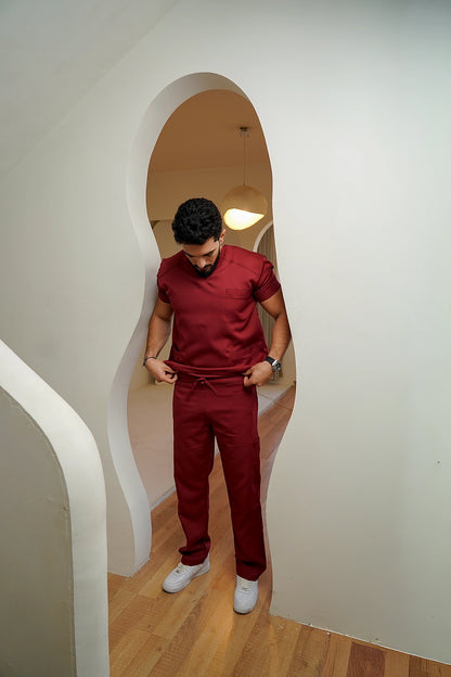 Unisex Dark Red scrub