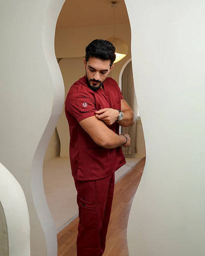 Unisex Dark Red scrub