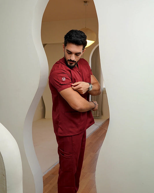 Unisex Dark Red scrub