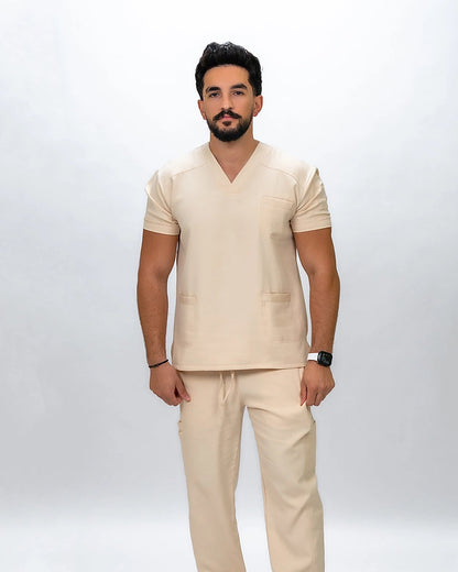 Unisex beige scrub