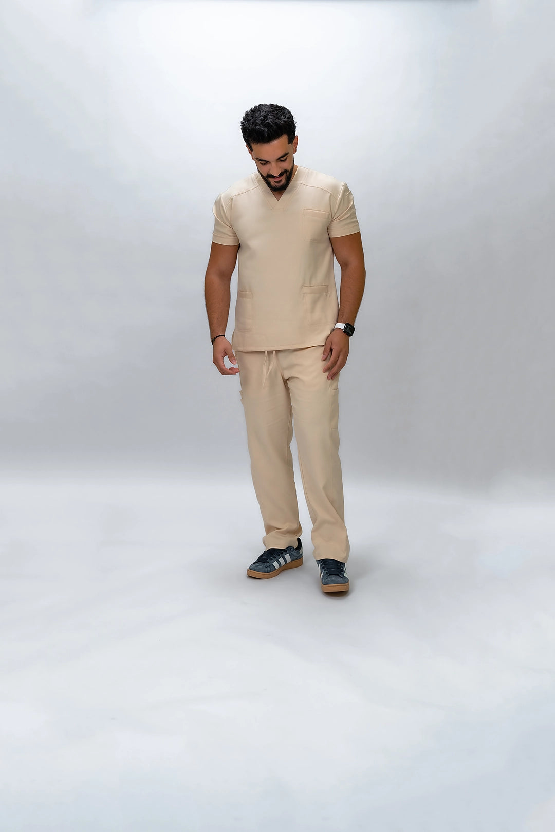 Unisex beige scrub