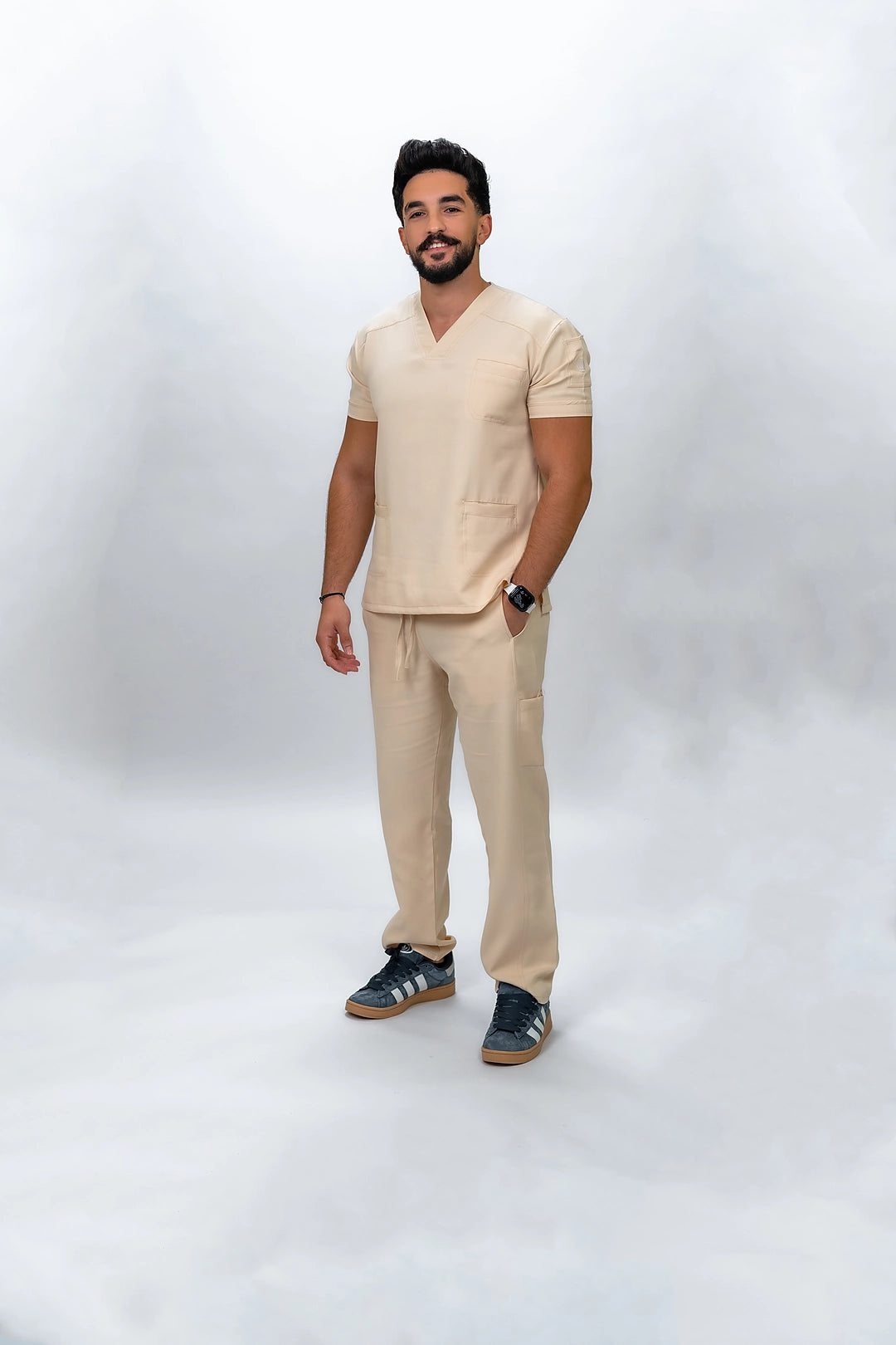 Unisex beige scrub