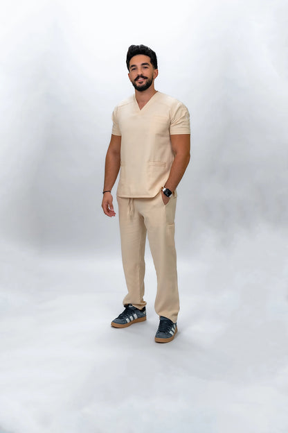 Unisex beige scrub