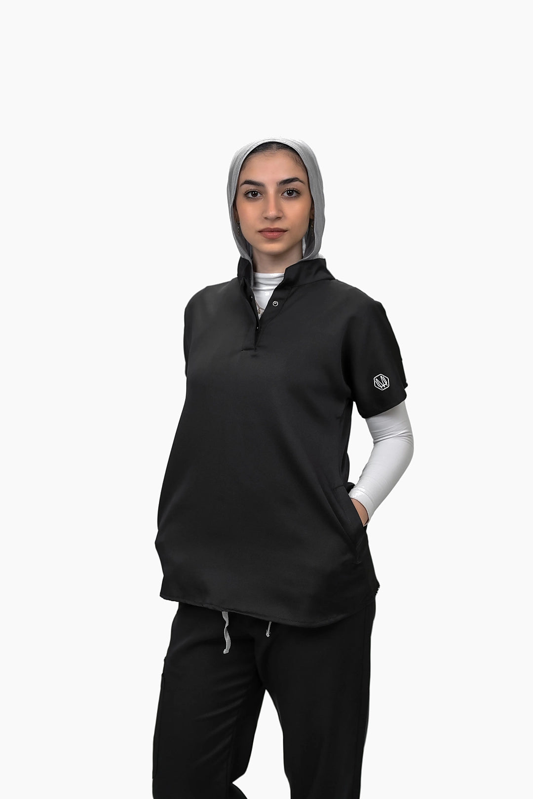 Female half collar black