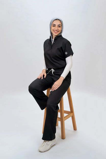 Female half collar black