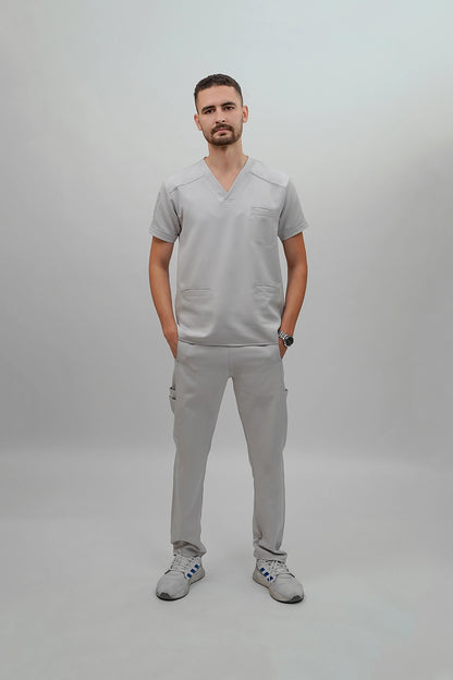 Unisex light gray scrub