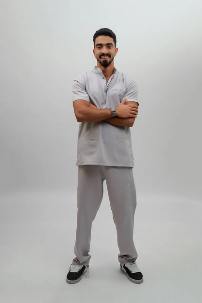 Unisex Half collar gray scrub