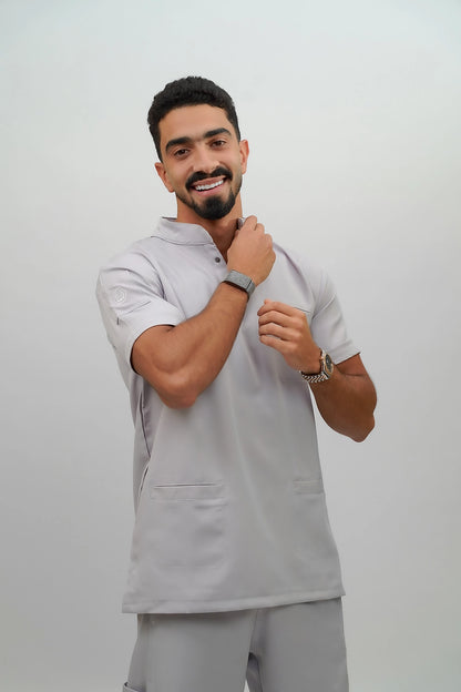Unisex Half collar gray scrub