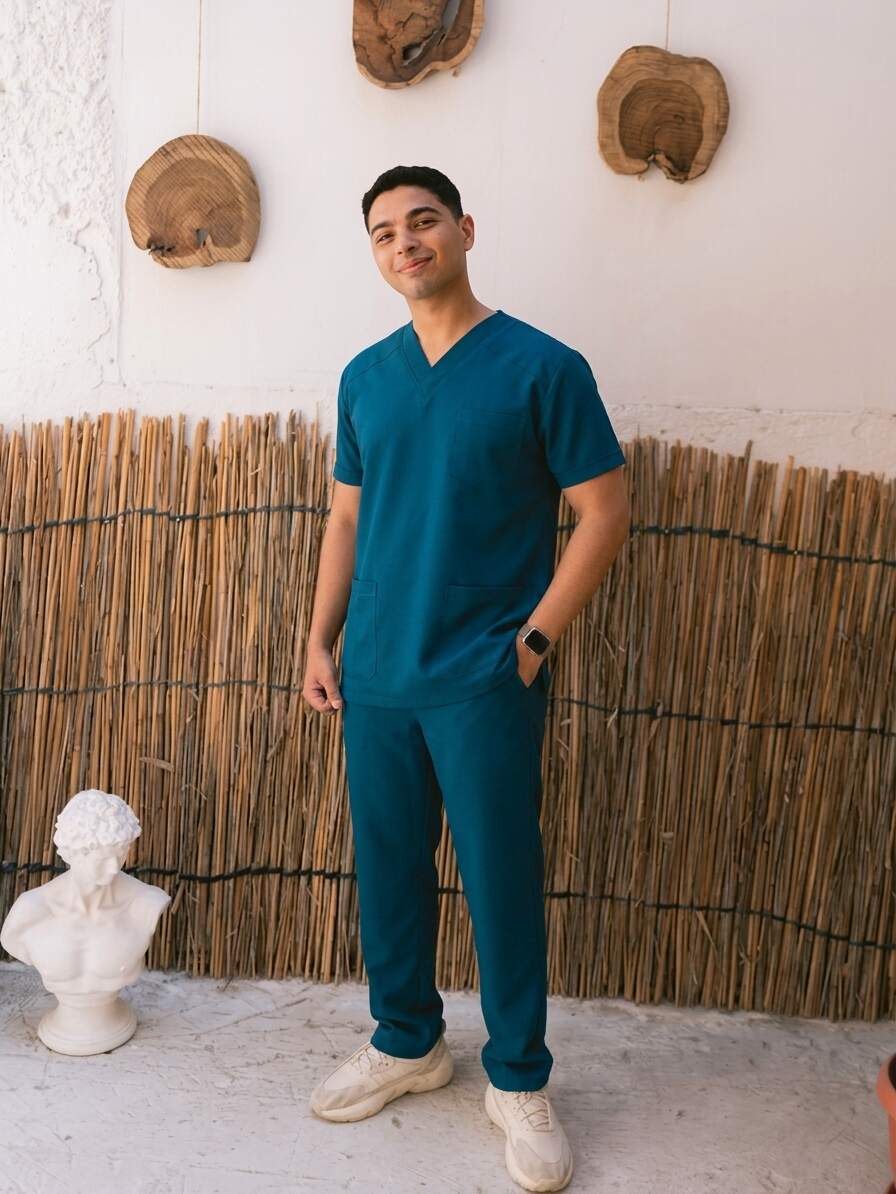 Unisex Nile blue scrub