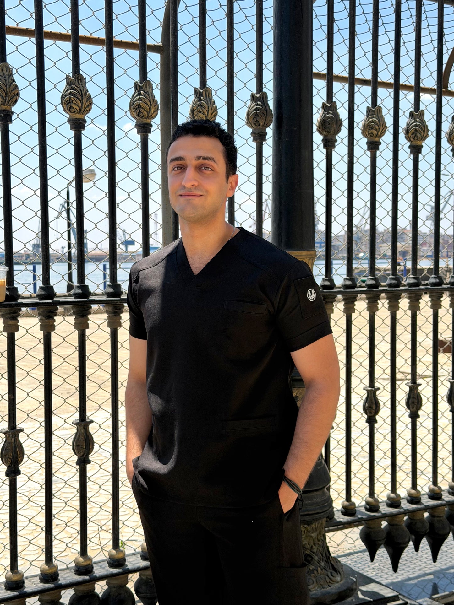 Unisex black scrub