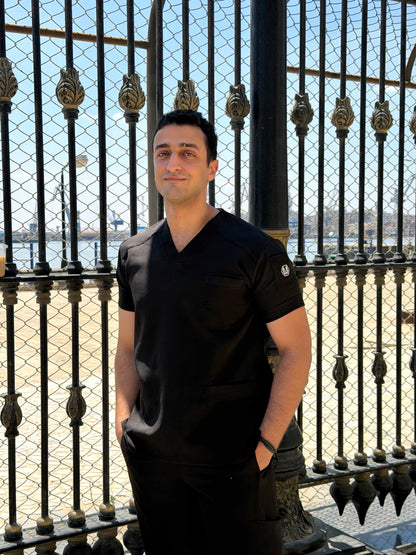 Unisex black scrub