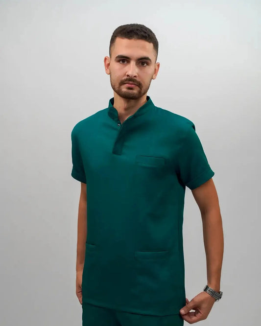 Unisex half collar forest green