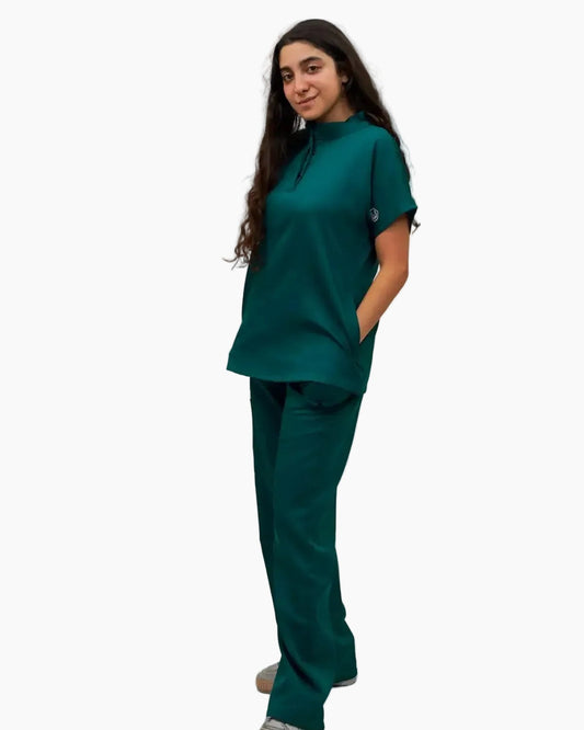 Female half collar forest green