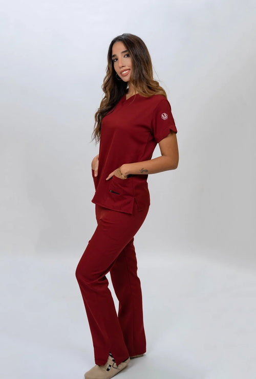 Female dark Red scrub