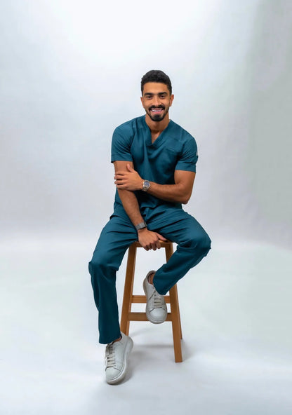 Unisex Nile blue scrub
